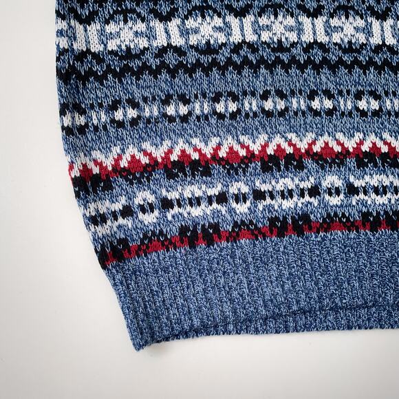 Y2K Fair Isle Cozy Winter Pullover Sweater Cabincore Heritage Apres Striped Sz L - Picture 6 of 8